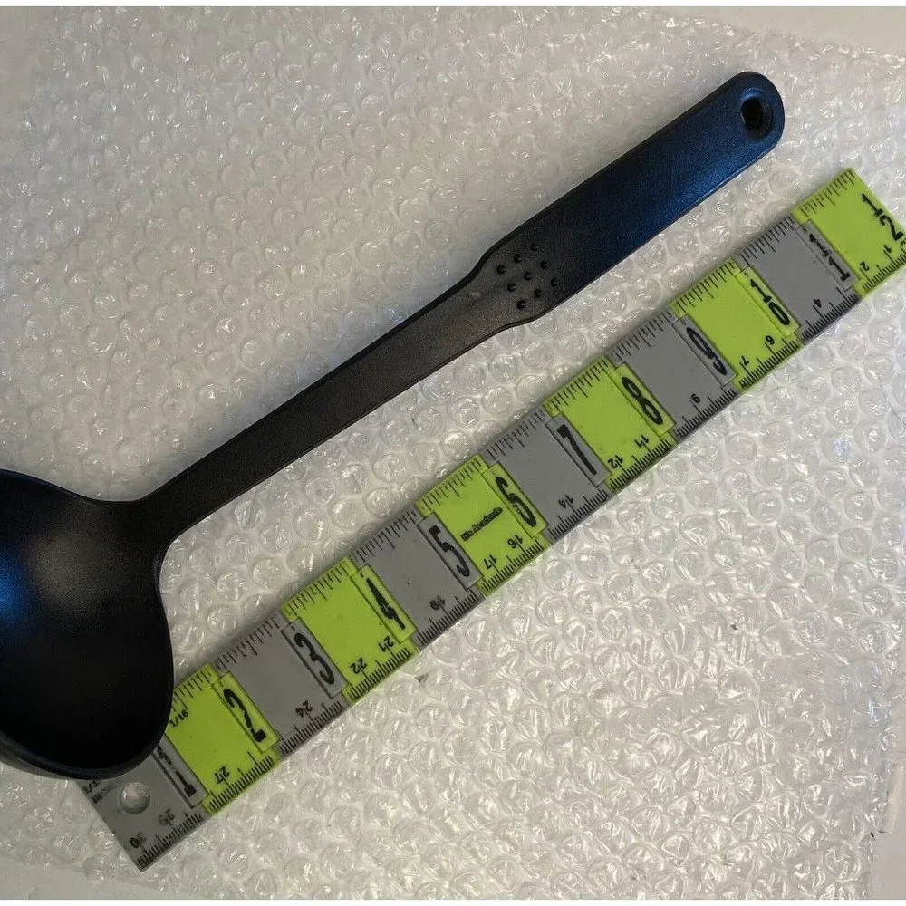 Vtg Black Nylon Cooking  Serving Ladle Plastic Handle 11” Comfort Grip Soup